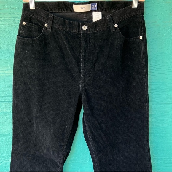 GAP CORDUROY FLARE PANTS BLACK SIZE 16 ANKLE EUC - Picture 6 of 7